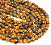 6x4MM Tiger Eye Gemstone Cognac Yellow Micro Faceted Flat Round Button 15 Inch Full Strand (80007274-A252)