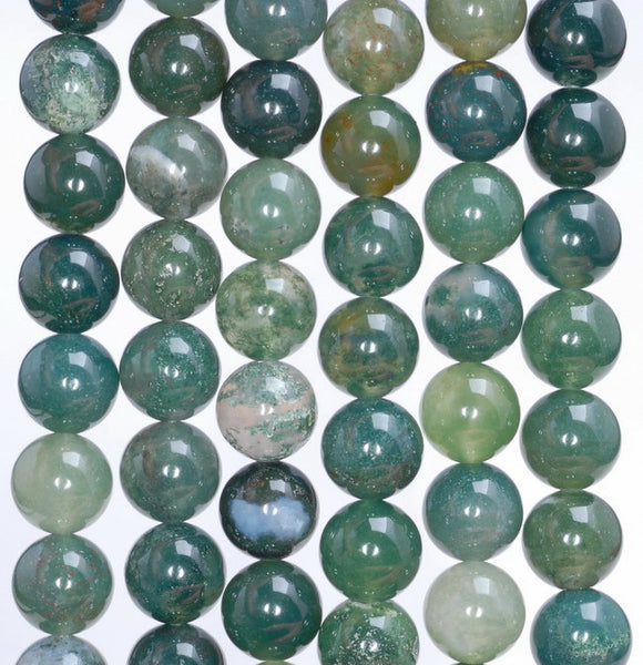 6mm Green Moss Agate Gemstone Green Round Loose Beads 15 inch Full Strand (80005870-M29)