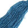 Natural Deep Blue Apatite Gemstone Grade AAA Micro Faceted Round 2MM 3MM Loose Beads (P14)