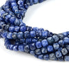 4MM Sodalite Gemstone Grade AAA Micro Faceted Square Cube Loose Beads (P19)