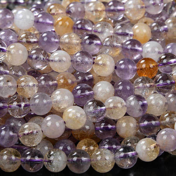 8MM Natural Ametrine Gemstone Grade A Round Loose Beads (D131)