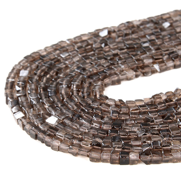 2MM Smoky Quartz Gemstone Nugget Cube Loose Beads 15.5 inch Full Strand (80008879-P13)