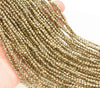 Gold Pyrite Tone Hematite Gemstone Grade AAA Micro Faceted Round 2mm 3mm 4mm Loose Beads 15.5 inch Full Strand (A261)