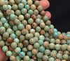 Turquoise Blue Sea Sediment Imperial Jasper Gemstone Round 4mm 6mm 8mm 10mm Loose Beads 15.5 inch Full Strand (A270)