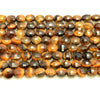 6x4MM Tiger Eye Gemstone Cognac Yellow Micro Faceted Flat Round Button 15 Inch Full Strand (80007274-A252)