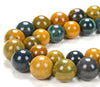 Natural Ocean Jasper Yellow Green Gemstone Grade AA Round 12MM 13MM 14MM Loose Beads (D191)