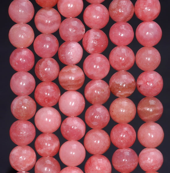 Rhodochrosite Jasper Gemstone Round 10mm Loose Beads (455)