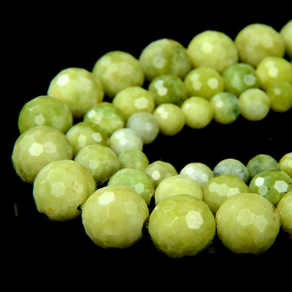 Natural Peridot Jade Gemstone Grade AAA Micro Faceted Round 6MM 8MM 10MM Loose Beads (D42)