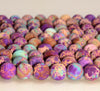 Matte Purple Pink Galaxy Sea Sediment Imperial Jasper Gemstone Round 6mm 8mm 10mm Loose Beads 15 inch Full Strand (A270)