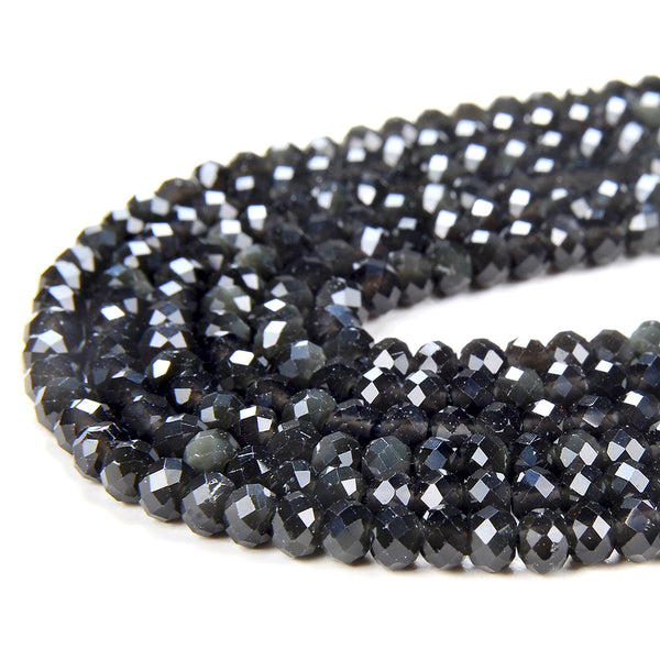 4X3MM Natural Rainbow Obsidian Gemstone Grade A Micro Faceted Rondelle Loose Beads (P36)