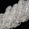 10mm White Cracked Rock Crystal Quartz Gemstone Round Loose Beads 15.5 inch Full Strand (90187657-695)