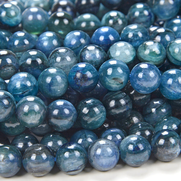 Green Blue Kyanite Gemstone Grade AA Round 5MM 6MM 7MM 8MM Loose Beads 7 inch Half Strand (D154)