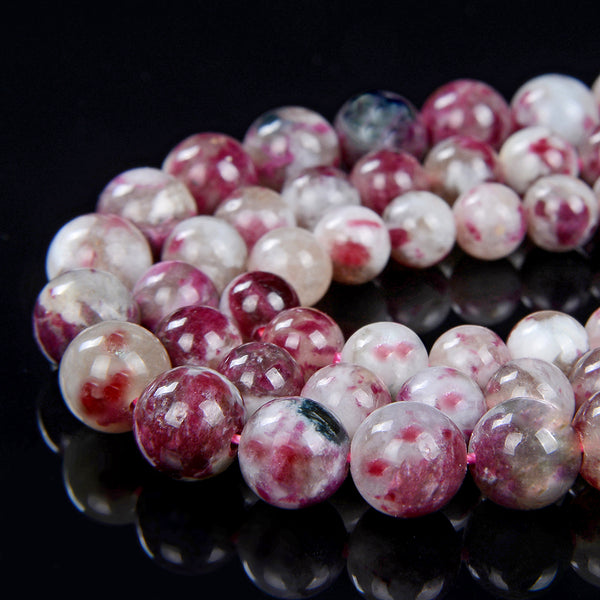 Red White Madagascar Eudialyte Gemstone Grade AAA Round 6MM 7MM 8MM Loose Beads (D16)