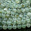 Natural Prehnite Rutilated Gemstone Grade A Round 6MM 7MM 8MM 10MM Loose Beads (D227)