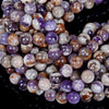 Chevron Amethyst Gemstone Round 4MM 6MM 8MM Loose Beads (D10)