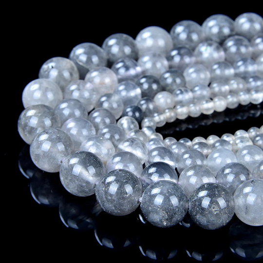 6mm Moss Gray Crystal Quartz Gemstone Grade AA Round 6mm Loose Beads 15.5 inch Full Strand (90187020-247)