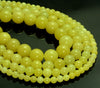 Natural Lemon Jade Gemstone Grade Aaa Round 4mm 6mm 8mm 10mm Loose Beads Full Strand (A257)