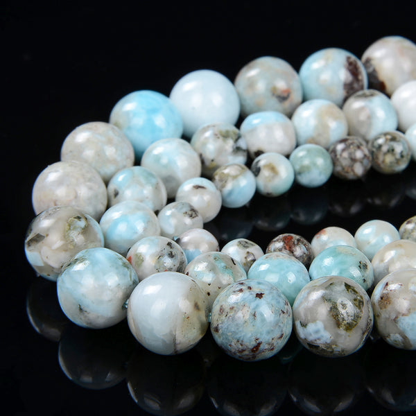 Natural Larimar Gemstone Round 6MM 8MM 10MM Loose Beads (D19)