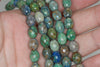 10x8mm Green Blue Chrysocolla Gemstone Drum Barrel Loose Beads 7.5 inch Half Strand (90188026-674)