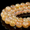 Natural Golden Rutilated Quartz Gemstone Grade AAA Round4MM 5MM 6MM 7MM 8MM Loose Beads (D249)