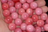 16mm Pink Jade Gemstone Round Loose Beads 7.5 inch Half Strand (90188647-714B)