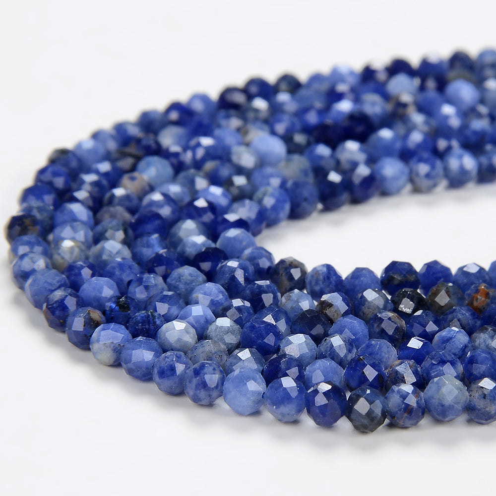 Natural Stone Faceted 2MM Beads Aquamarines Crystal Lapis Lazuli