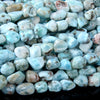 8-15MM Natural Larimar Gemstone Pebble Nugget Loose Beads (D186)