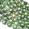 6MM Green Aventurine Gemstone Faceted Prism Double Point Cut Loose Beads (D112)