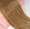 4X1MM Bronze Hematite Gemstone Heishi Wave Rondelle Slice Loose Beads 16 inch Full Strand (80000024-A36)