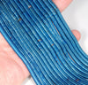 4X1MM Blue Hematite Gemstone Heishi Wave Rondelle Slice Loose Beads 16 inch Full Strand (80000026-A36)