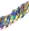 8X6MM Rainbow Hematite Gemstone Rectangle Flat Loose Beads 16 inch Full Strand (80000059-A37)