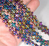 6MM Rainbow Hematite Gemstone Cross Loose Beads 16 inch Full Strand (80000066-A37)