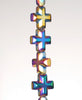 6MM Rainbow Hematite Gemstone Cross Loose Beads 16 inch Full Strand (80000066-A37)