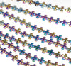 6MM Rainbow Hematite Gemstone Cross Loose Beads 16 inch Full Strand (80000066-A37)