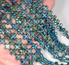 6MM Green Hematite Gemstone Cross Loose Beads 16 inch Full Strand (80000067-A37)