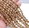 6MM Matte Gold Hematite Gemstone Cross Loose Beads 16 inch Full Strand (80000070-A37)