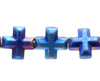 6MM Matte Blue Hematite Gemstone Cross Loose Beads 16 inch Full Strand (80000075-A37)