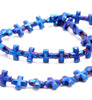 6MM Matte Blue Hematite Gemstone Cross Loose Beads 16 inch Full Strand (80000075-A37)