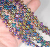 8MM Rainbow Hematite Gemstone Cross Loose Beads 15.5 inch Full Strand (80000080-A38)