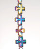 8MM Rainbow Hematite Gemstone Cross Loose Beads 15.5 inch Full Strand (80000080-A38)