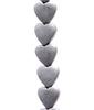 8MM Matte Silver Hematite Gemstone Love Heart Loose Beads 16 inch Full Strand (80000106-A39)