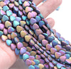 8MM Matte Rainbow Hematite Gemstone Love Heart Loose Beads 16 inch Full Strand (80000108-A39)