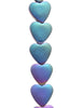 8MM Matte Rainbow Hematite Gemstone Love Heart Loose Beads 16 inch Full Strand (80000108-A39)