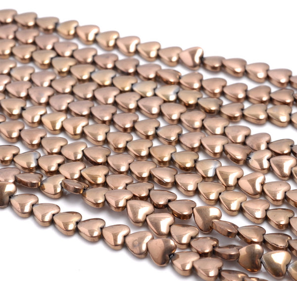 10MM Bronze Hematite Gemstone Love Heart Loose Beads 16 inch Full Strand (80000114-A39)