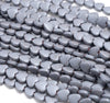 10MM Matte Black Hematite Gemstone Love Heart Loose Beads 16 inch Full Strand (80000118-A39)