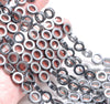 8MM Black Hematite Gemstone Rim Halo Circle Loose Beads 16 inch Full Strand (80000125-A40)