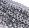 8MM Black Hematite Gemstone Rim Halo Circle Loose Beads 16 inch Full Strand (80000125-A40)