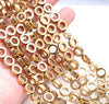 8MM Gold Hematite Gemstone Rim Halo Circle Loose Beads 16 inch Full Strand (80000126-A40)