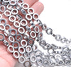 8MM Silver Hematite Gemstone Rim Halo Circle Loose Beads 16 inch Full Strand (80000127-A40)