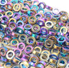 8MM Rainbow Hematite Gemstone Rim Halo Circle Loose Beads 16 inch Full Strand (80000129-A40)